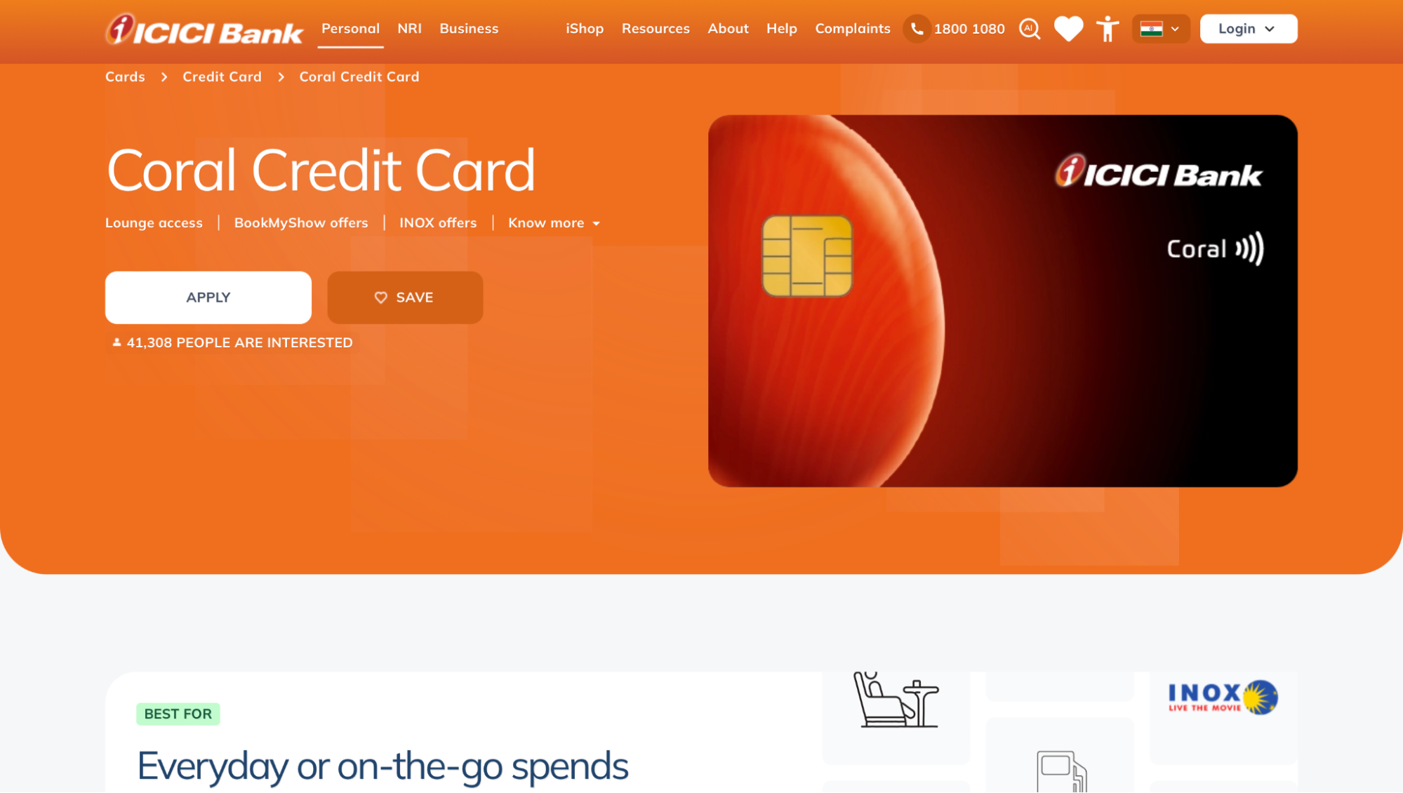 ICICI Bank Coral Privilege Credit Card
