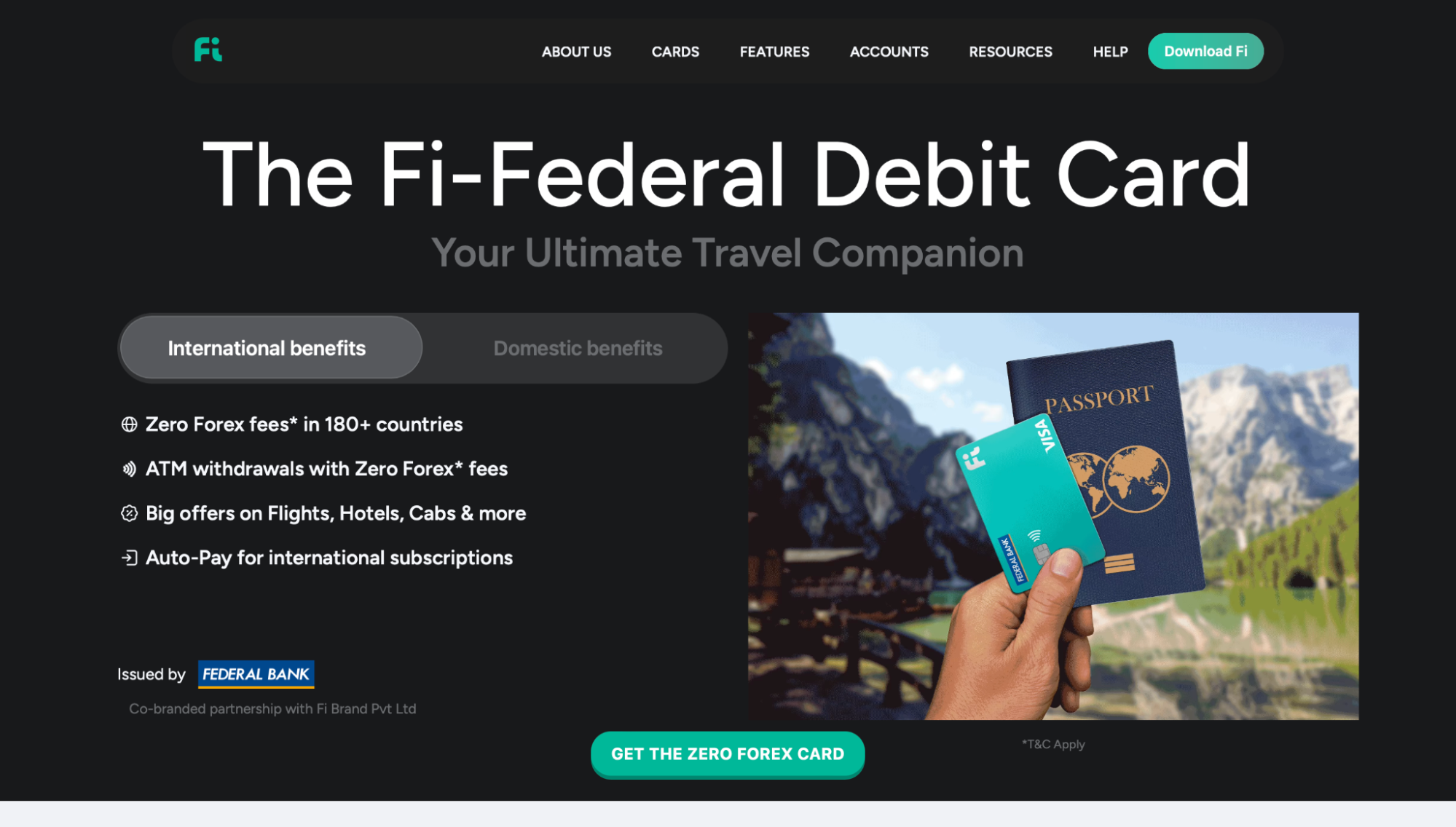 Fi Money Travel (Fi-Federal Debit) Card