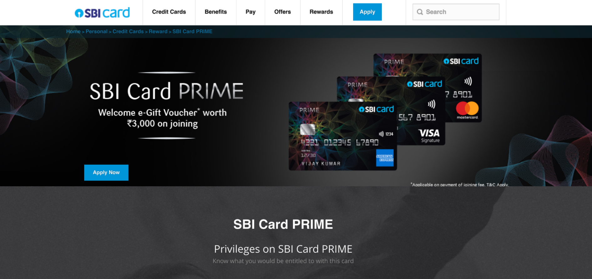 SBI Card PRIME